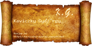 Keviczky György névjegykártya
