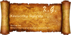 Keviczky György névjegykártya
