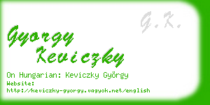 gyorgy keviczky business card